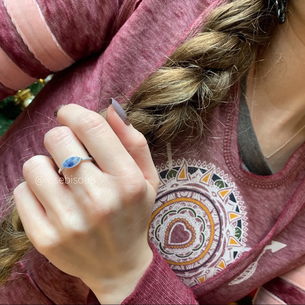 🌙🆕Genuine Sodalite + Silver Boho Ring - Picture 3 of 6